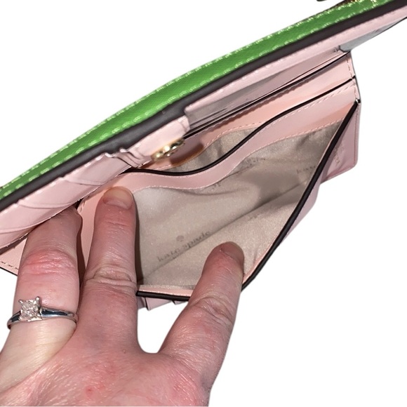 Kate Spade Madison Turtle Green Saffiano Leather Large Slim Bifold Wallet - Picture 8 of 17